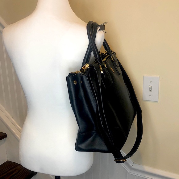 TORY BURCH Robinson Black Saffiano Leather Satchel Crossbody Shoulder Bag - Picture 5 of 16